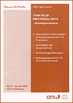 7. Anwenderforum Grundlagen D�nnschicht-Photovoltaik - OTTI e.V., Bereich Erneuerbare Energien